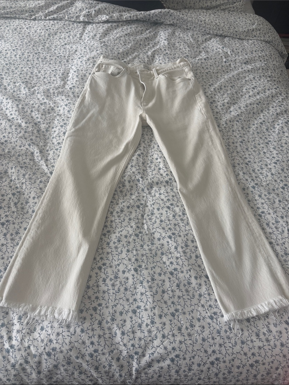 Citizens of Humanity White Denim Jeans with Silver Hardware